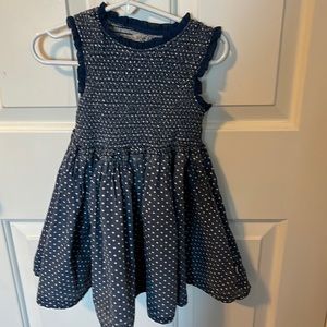 Sleeveless blue Wheat dress with smocked bodice